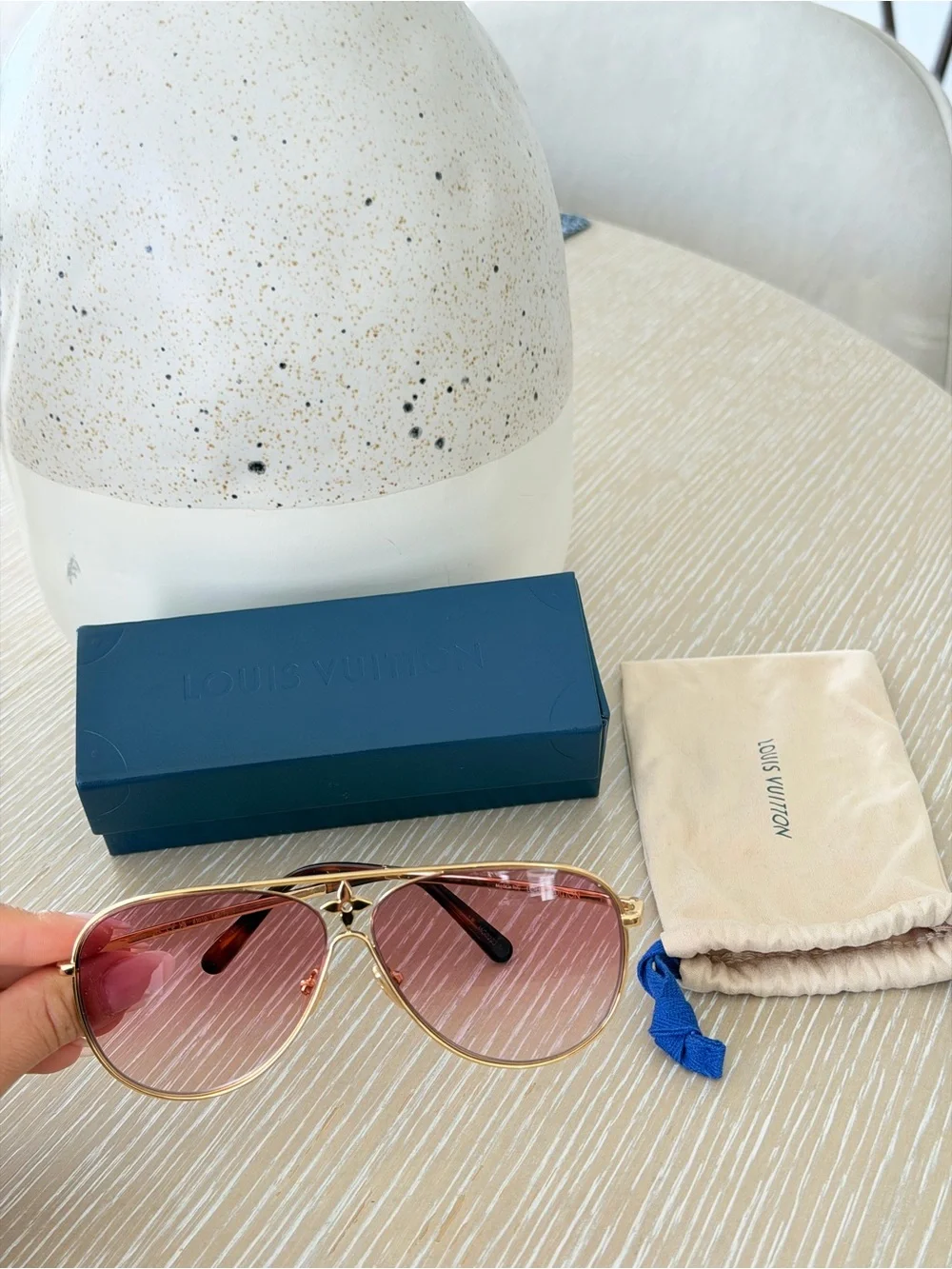 Louis Vuitton Star Pillot Sunglasses - metal gold pink gradient